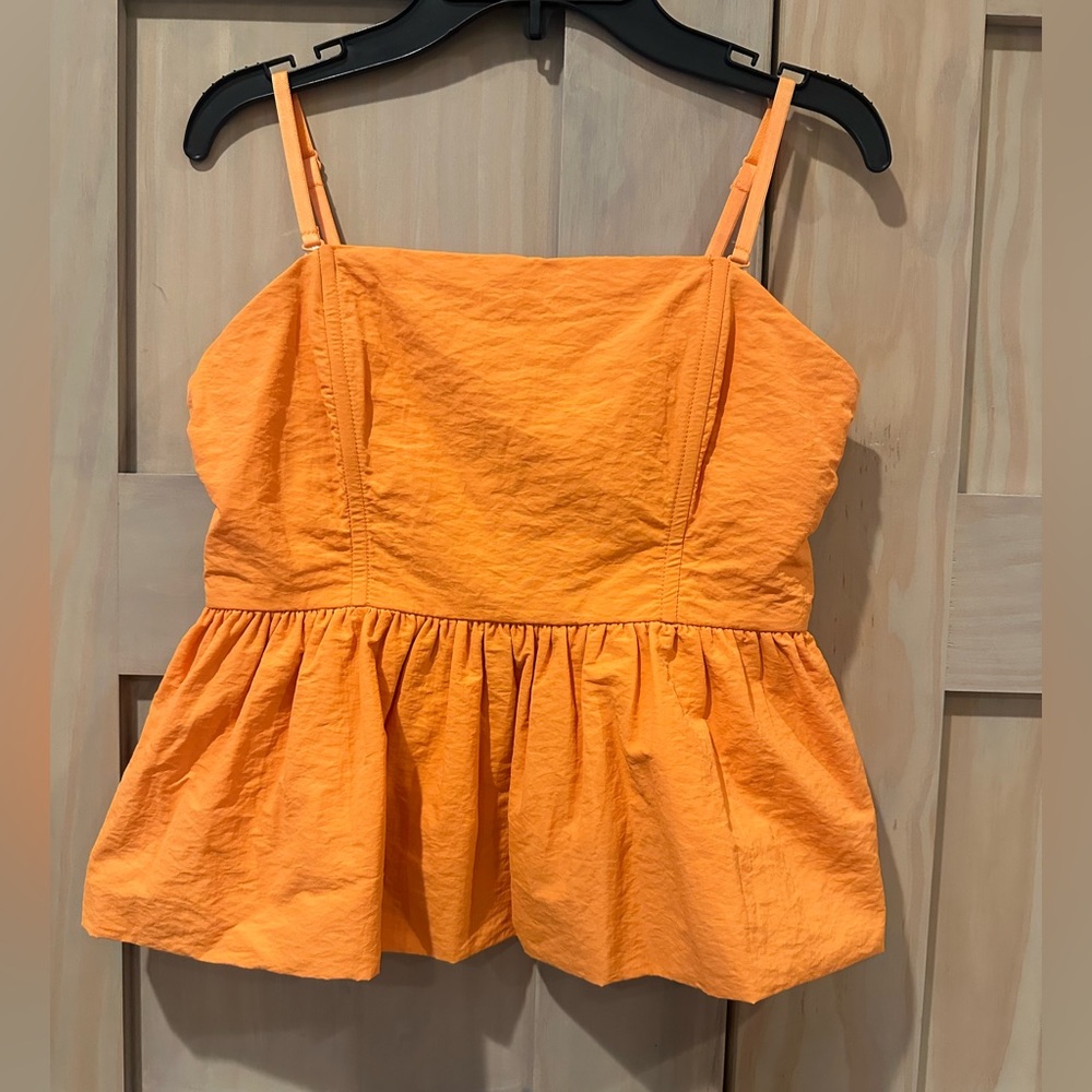 Peplum Cami Top in Vibrant Orange
